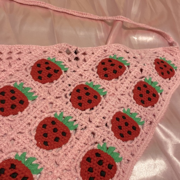 Y2K Strapless Bandanna-Like Knitted Backless Top - Picture 2 of 4